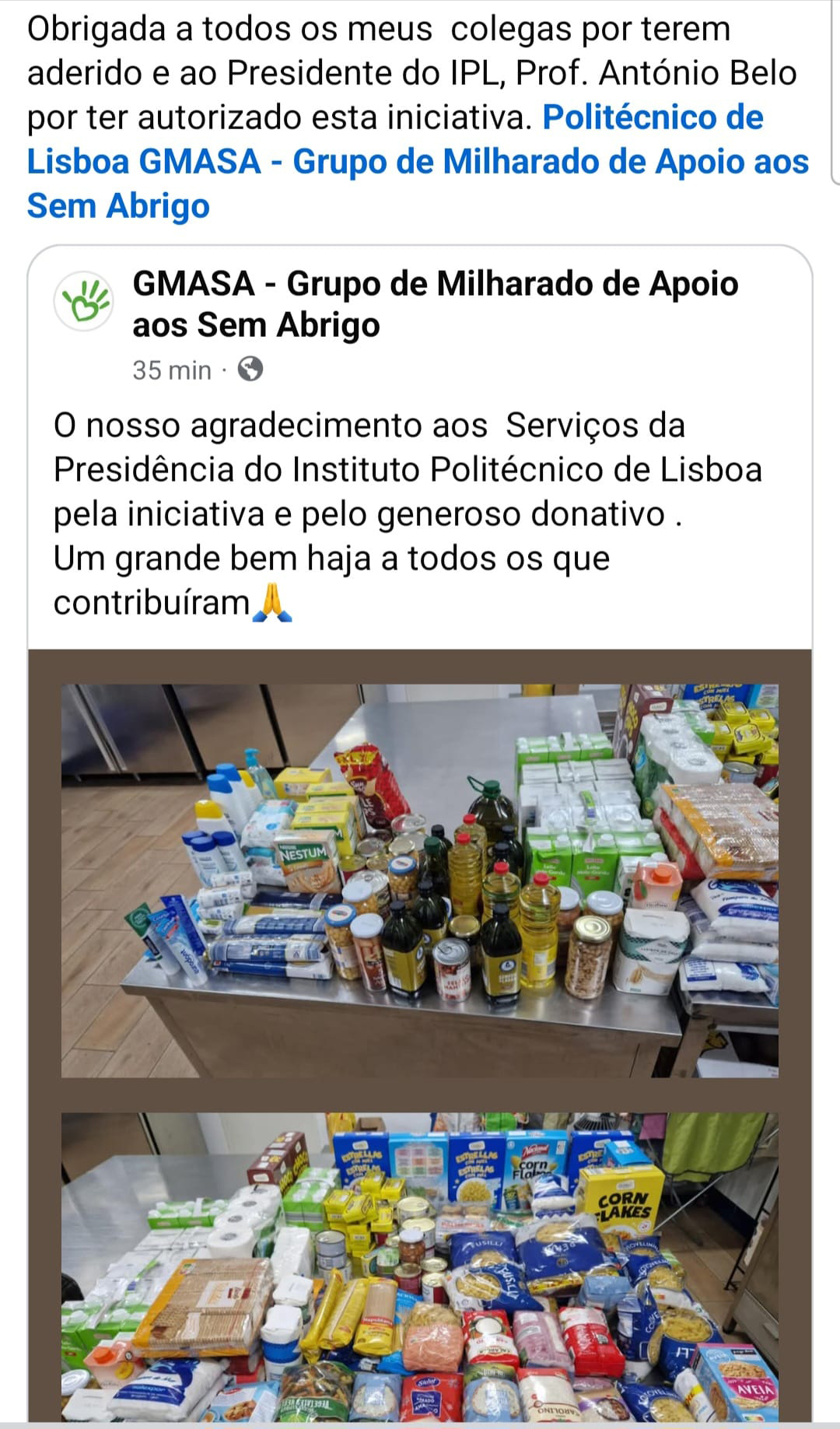 Mensagem de Agradecimento do GMASA para o IPL