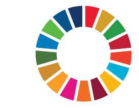 círculo dividido em várias cores, logo representativo dos objetivos de desenvolvimento sustentável