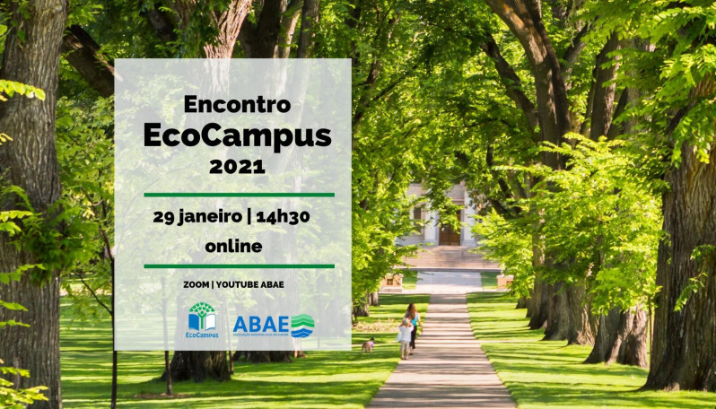 imagem com fotografia de um jardim, com o texto: Encontro ecocampus 2021