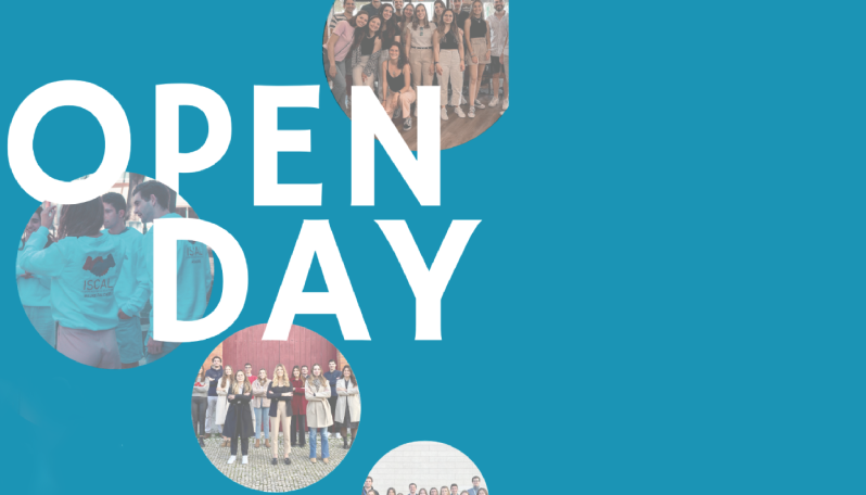 grafismo com informação de Open Day