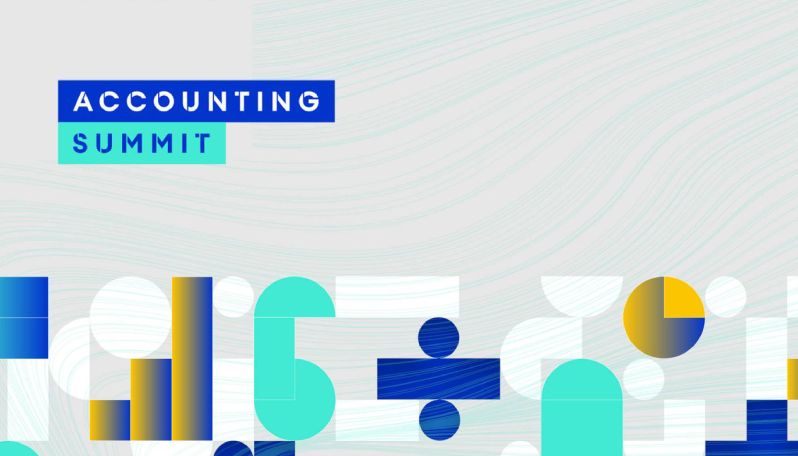 imagem com grafismos e informação de accounting summit 