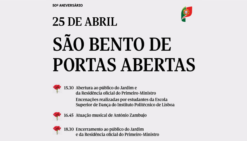 cartaz das comemorações 25 abril - palácio são bento 