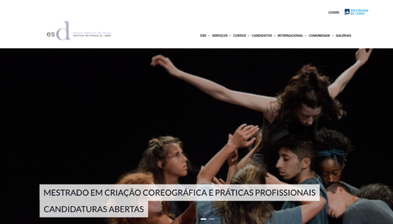 site da Escola Superior de Dança 