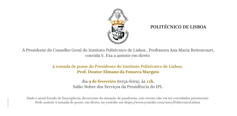 Convite tomada de posse do Presidente do IPL