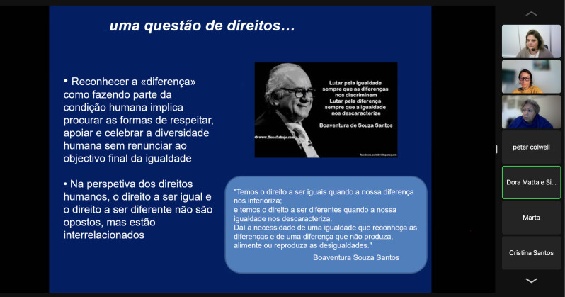 a inclusão em reflexão no webinar Estudantes cegos e de baixa visão