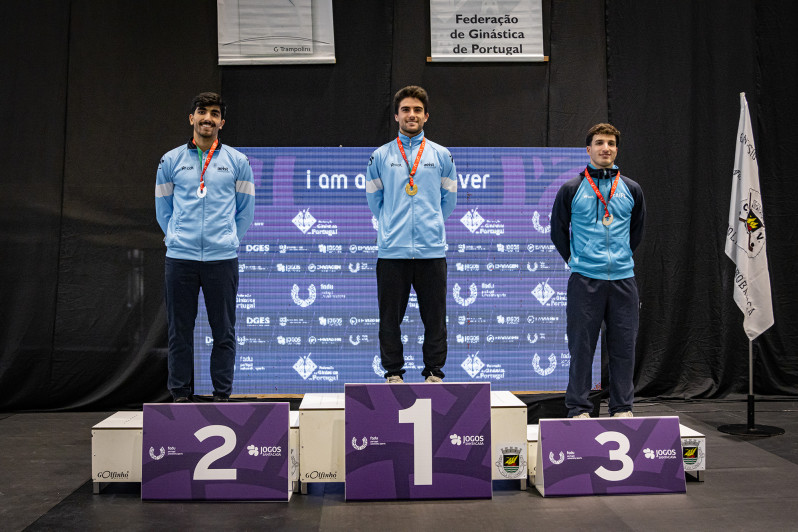 Pódio dos vencedores da categoria Trampolins