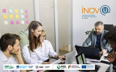 imagem com pessoas e computadores para ilustrar curso de competências digitais