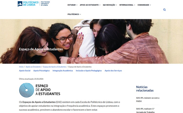 Site dos SAS-IPL passa a estar integrado no site do Politécnico de Lisboa